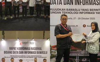 Ketua Bawaslu Kota Sabang Menerima Sertifikat Penghargaan dengan Predikat “Informatif” dalam Keterbukaan Informasi Publik 2025