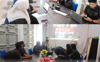 Jajaran Sekretariat Bawaslu Kota Sabang mengikuti rapat evaluasi Sasaran Kinerja Pegawai (SKP) 